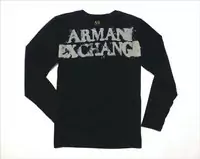 armani hommes t-shirts manches longues genereux ax-3057a black